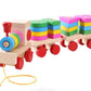 Colorful Geometric Figure Digital Wooden Train Toy