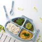 4 Compartments Airplane Shape Plate With Fork & Spoon