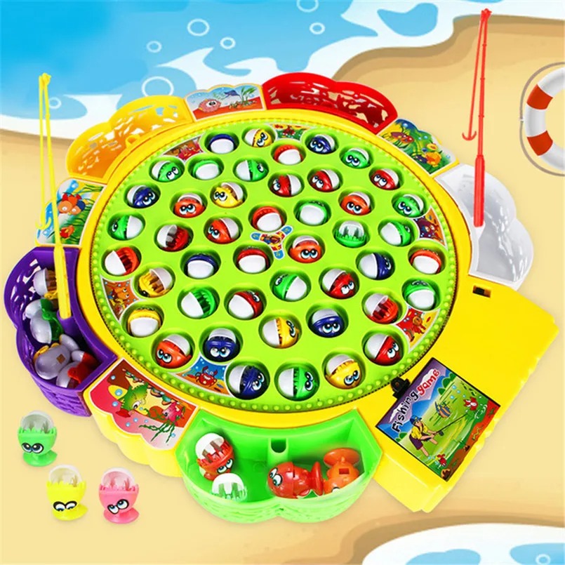 Electric Musical Rotating Fishing Game Kids Toy