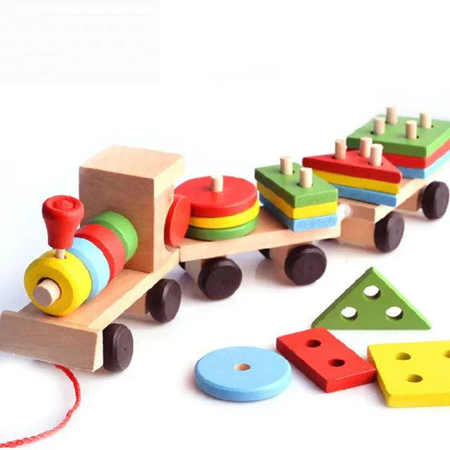 Wooden Train Toy Children's Early Education Building Blocks