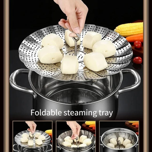 Folding Stainless Steel Steaming Tray