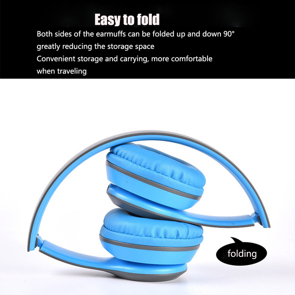 P47 Wireless Headphones Bluetooth 5.0 Earphones Foldable Bass Helmet Support TF-Card Gaming Headset for Phone PC PS4